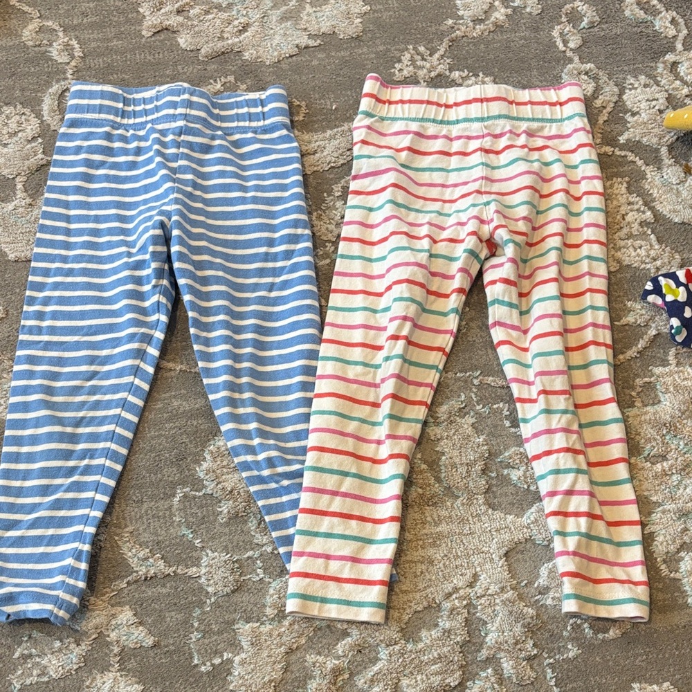 Mini Boden Sky Blue and White Striped Pants